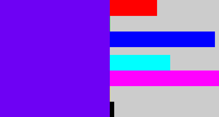 Hex color #6e01f4 - blue violet