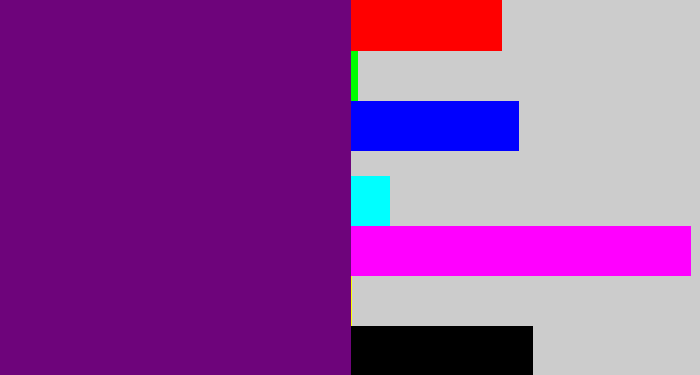 Hex color #6e047b - darkish purple