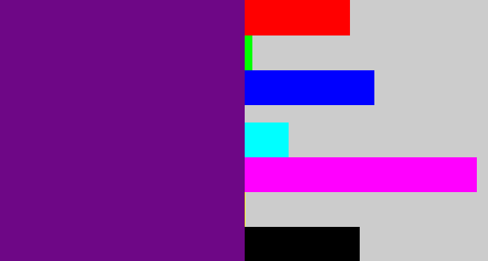 Hex color #6e0786 - darkish purple