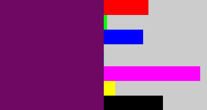 Hex color #6e0862 - rich purple