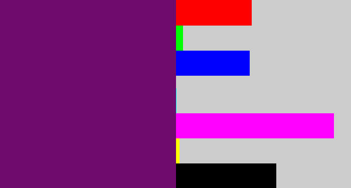 Hex color #6e0b6c - darkish purple