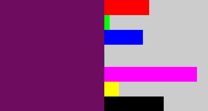 Hex color #6e0c5f - rich purple