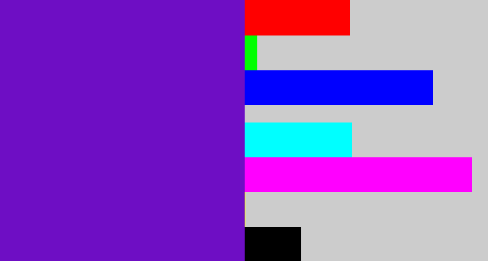Hex color #6e0ec4 - purple/blue