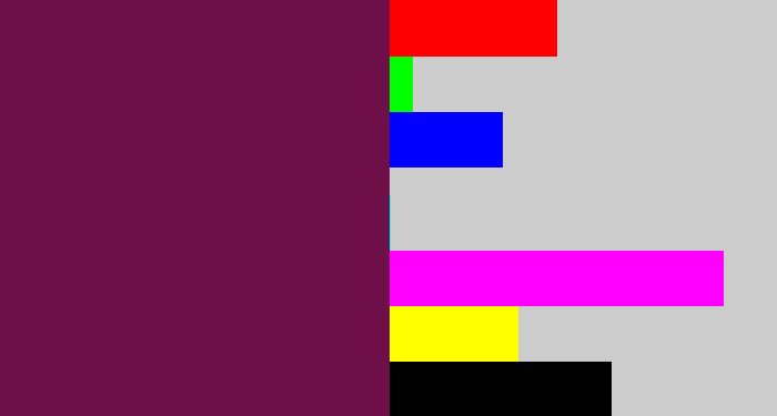 Hex color #6e0f4a - velvet