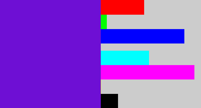 Hex color #6e0fd4 - purple/blue