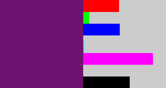 Hex color #6e126f - darkish purple