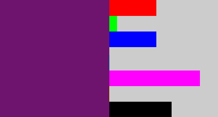 Hex color #6e136e - darkish purple