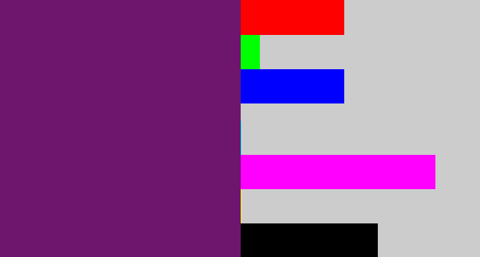 Hex color #6e156e - darkish purple