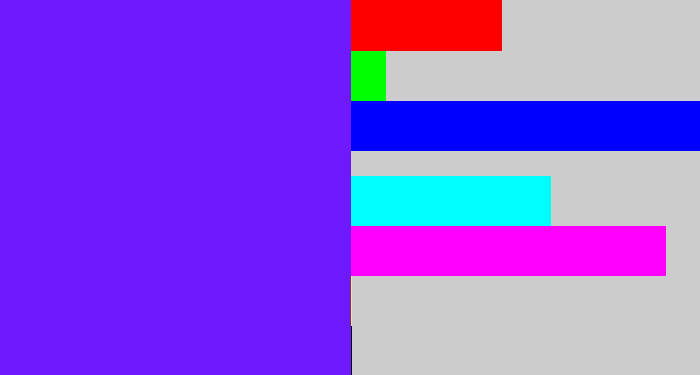 Hex color #6e19ff - purplish blue