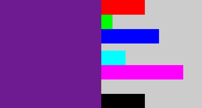 Hex color #6e1b91 - purple