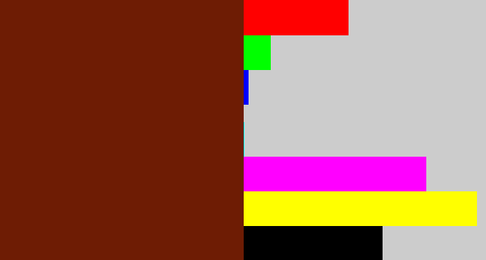 Hex color #6e1c04 - reddy brown