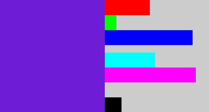 Hex color #6e1cd5 - purple/blue