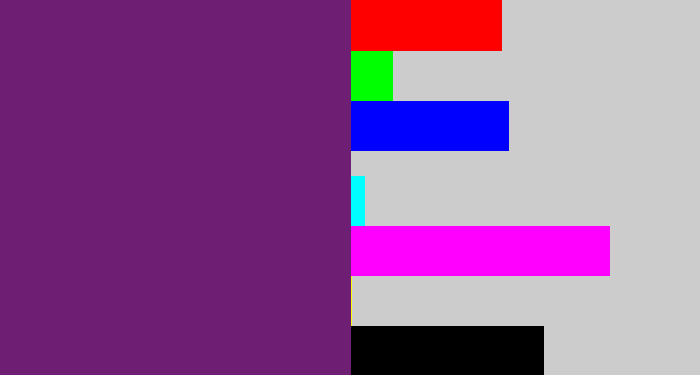 Hex color #6e1e73 - darkish purple