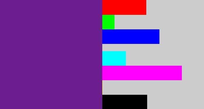 Hex color #6e1f8f - purple