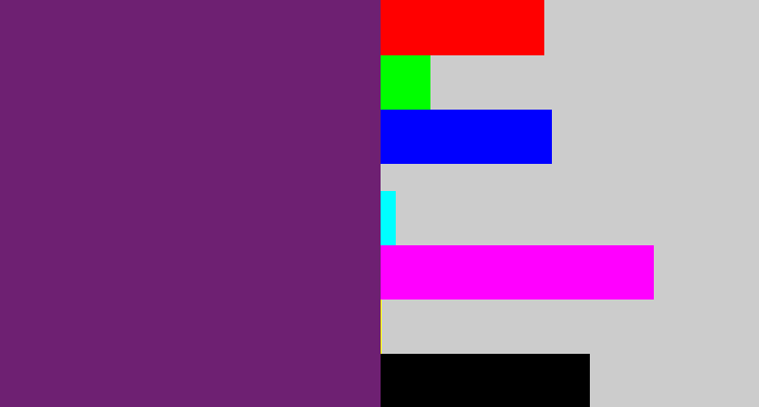 Hex color #6e2072 - darkish purple