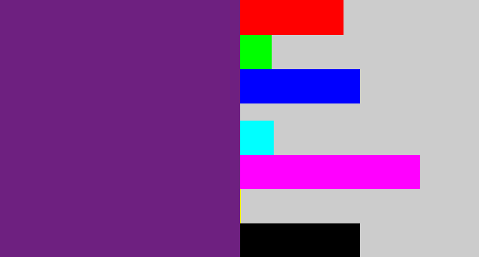Hex color #6e2080 - darkish purple