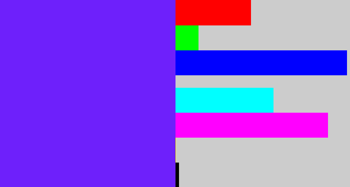 Hex color #6e20fb - purplish blue