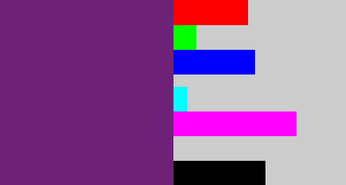 Hex color #6e2277 - darkish purple