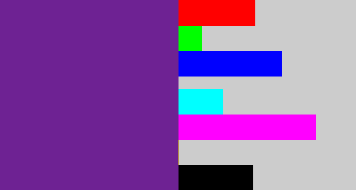 Hex color #6e2293 - purple