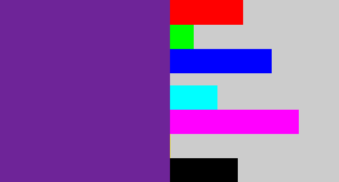 Hex color #6e2498 - purple