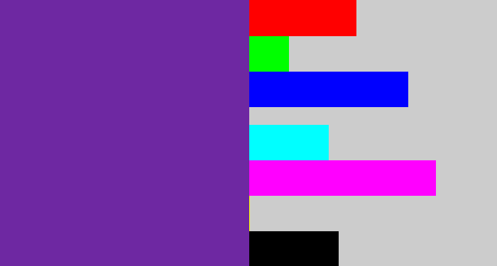 Hex color #6e28a2 - purple