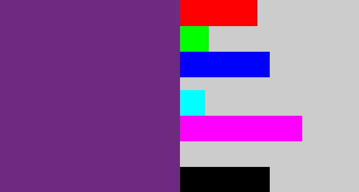 Hex color #6e2980 - darkish purple