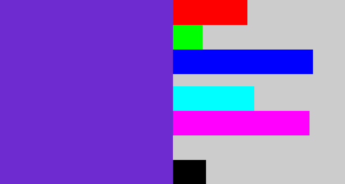 Hex color #6e2bcf - purple/blue