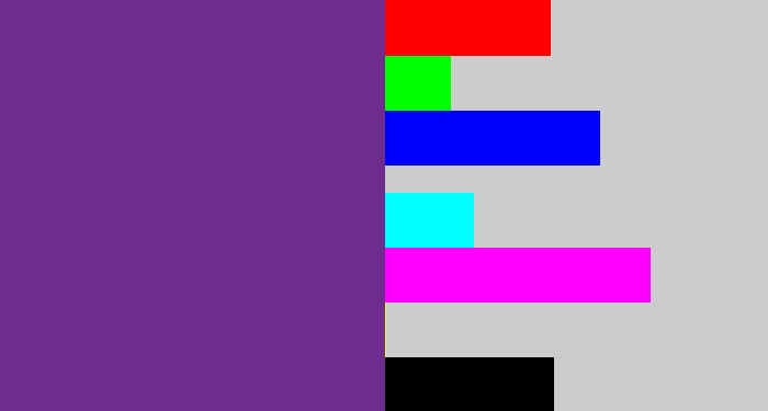 Hex color #6e2c8e - purple
