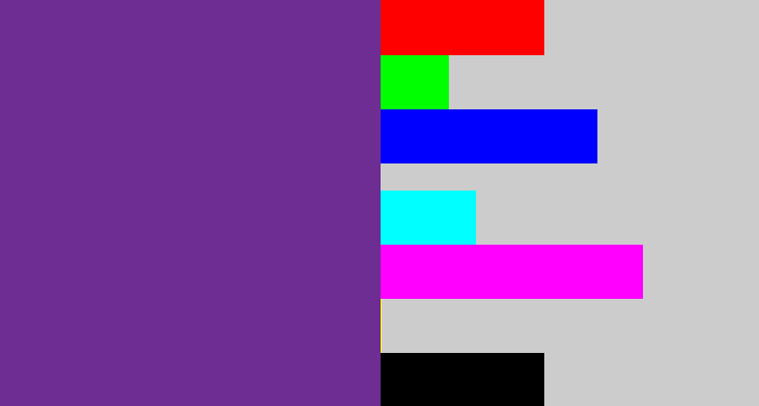 Hex color #6e2d92 - purple