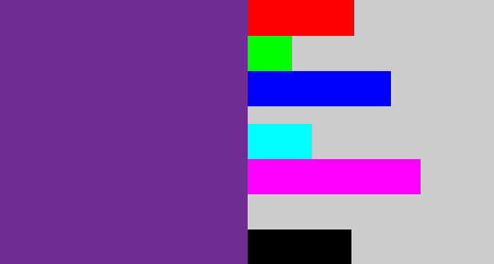 Hex color #6e2d94 - purple