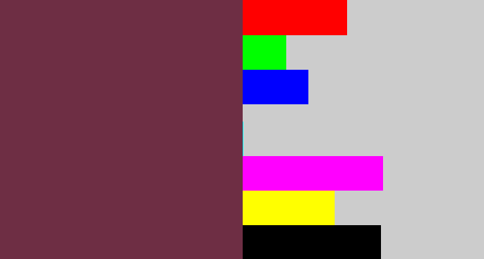 Hex color #6e2e44 - purple brown