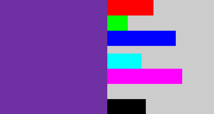 Hex color #6e30a2 - purple
