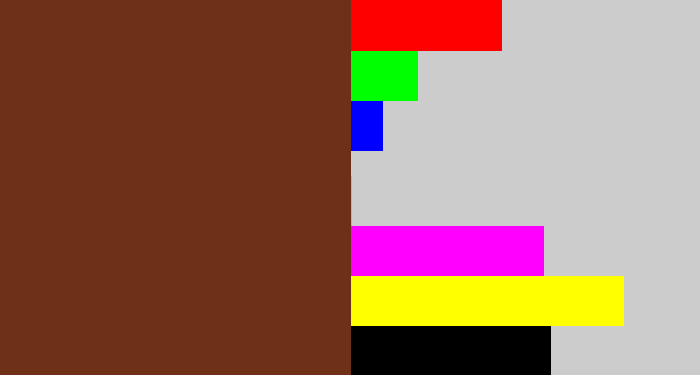 Hex color #6e3118 - reddish brown