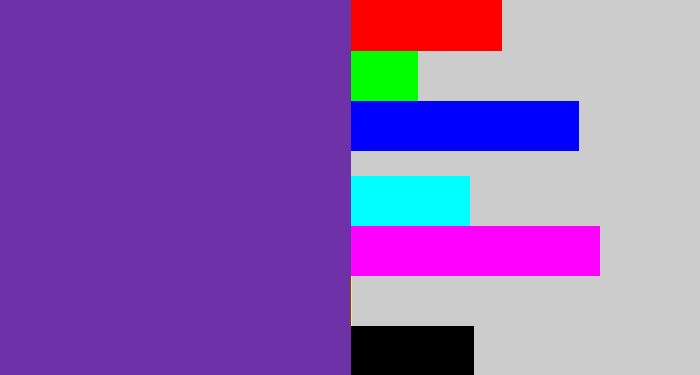 Hex color #6e31a7 - purple