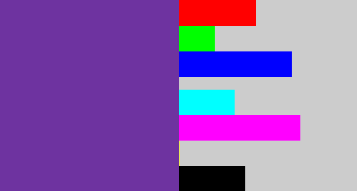 Hex color #6e33a0 - purple