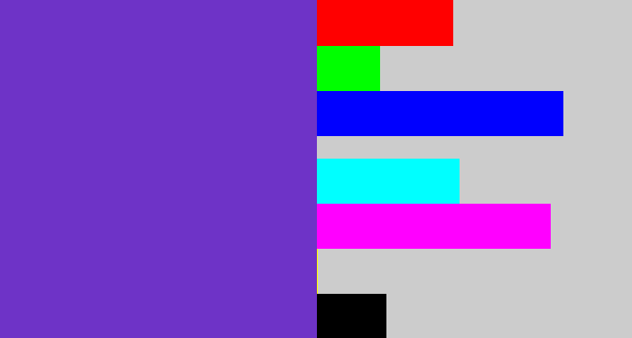 Hex color #6e33c7 - bluey purple