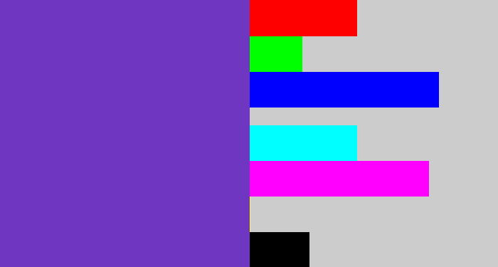 Hex color #6e36c1 - bluey purple