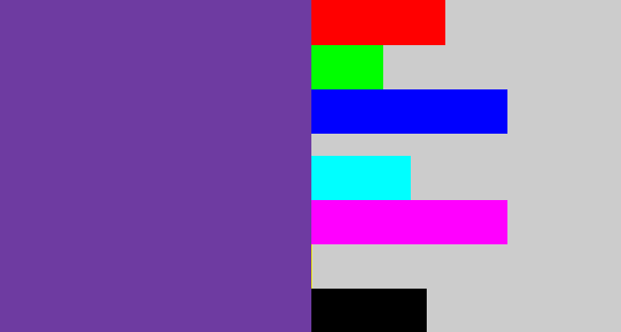 Hex color #6e3ba1 - purple