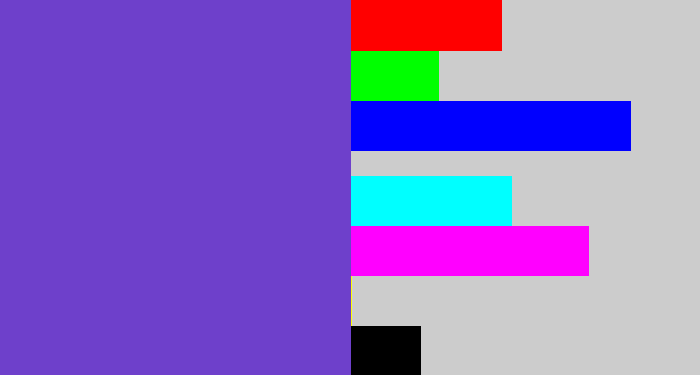 Hex color #6e40cb - bluey purple