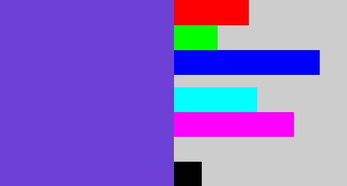 Hex color #6e41d5 - bluey purple