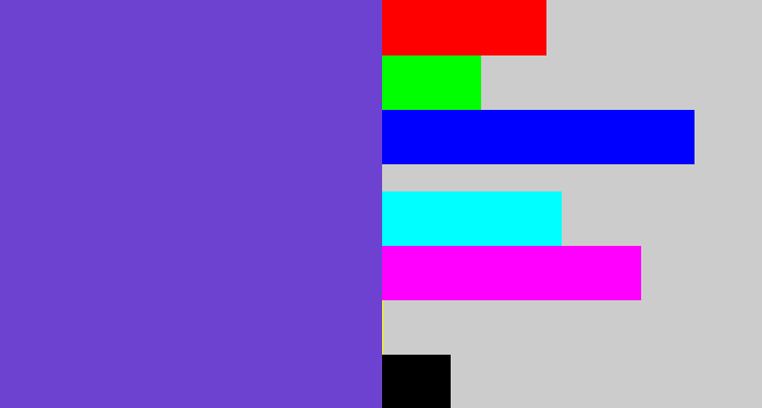 Hex color #6e42d0 - bluey purple