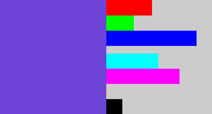 Hex color #6e43d8 - bluish purple