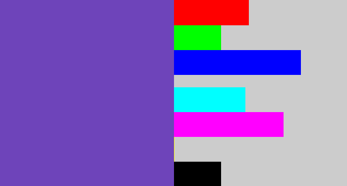 Hex color #6e44ba - bluey purple