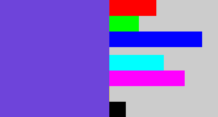 Hex color #6e44da - bluish purple