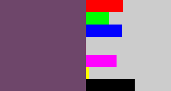 Hex color #6e466a - dirty purple