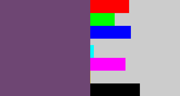 Hex color #6e4673 - dirty purple