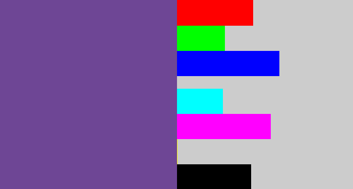 Hex color #6e4695 - muted purple