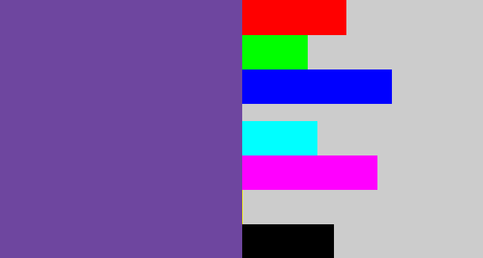 Hex color #6e469f - muted purple