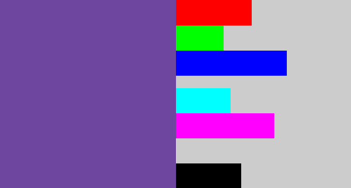 Hex color #6e46a0 - muted purple