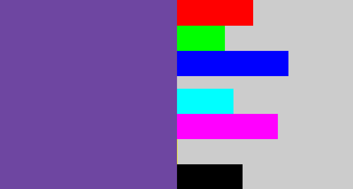 Hex color #6e46a1 - muted purple